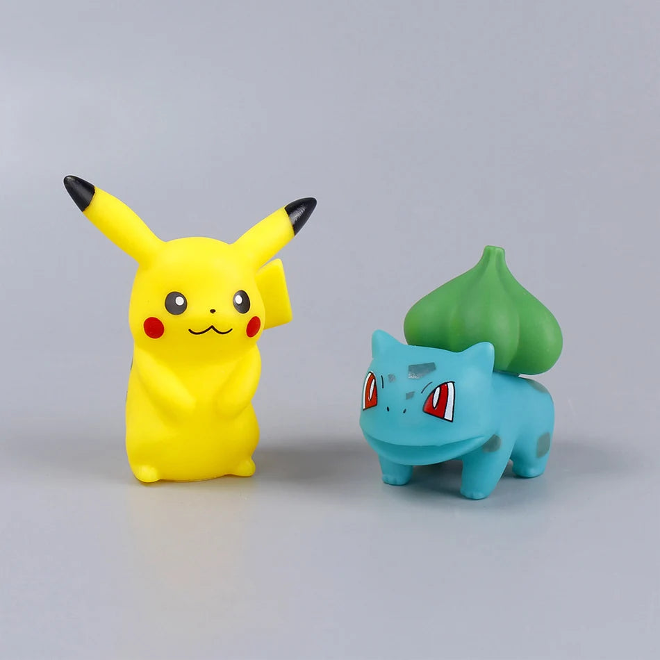 Tomy Pokemon Anime Figure Pikachu Psyduck Squirtle Jigglypuff Bulbasaur Kawaii Toys Model 6 Type For Kids Collection Gifts