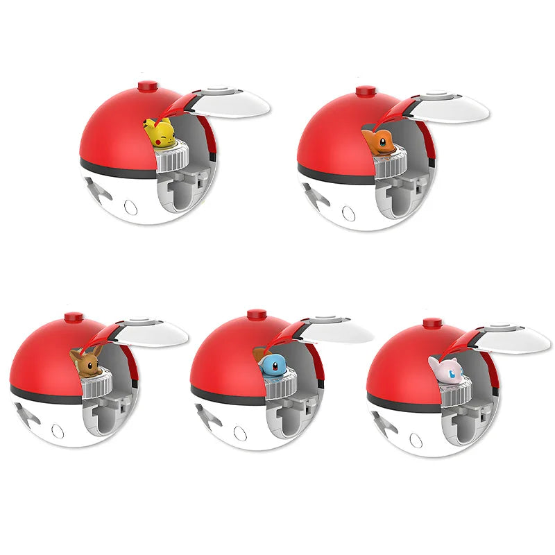 Pokemon spinning top ball toy action figure original Pikachu Charmander Squirtle Mew Eevee box gyro spin battle game poke child