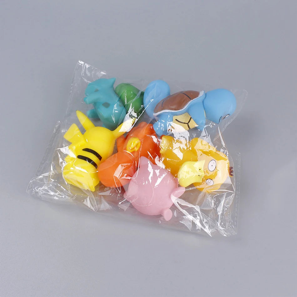 Tomy Pokemon Anime Figure Pikachu Psyduck Squirtle Jigglypuff Bulbasaur Kawaii Toys Model 6 Type For Kids Collection Gifts