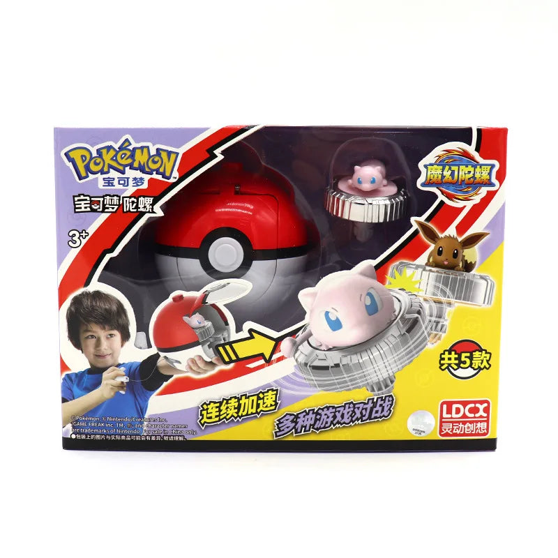 Pokémon Magic Gyro Toy for Children, Pikachu, Charmander, New Combat Rotating Gyro, Poke Ball