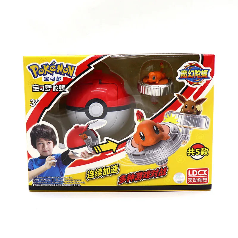 Pokémon Magic Gyro Toy for Children, Pikachu, Charmander, New Combat Rotating Gyro, Poke Ball