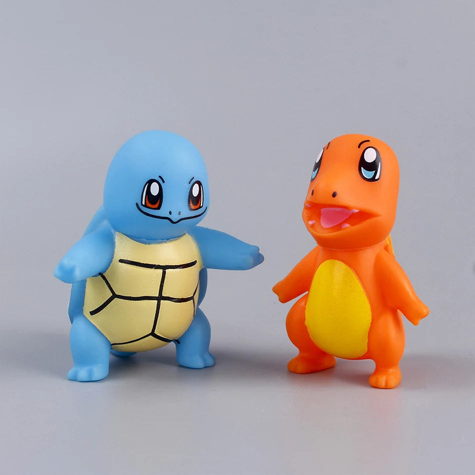 Tomy Pokemon Anime Figure Pikachu Psyduck Squirtle Jigglypuff Bulbasaur Kawaii Toys Model 6 Type For Kids Collection Gifts