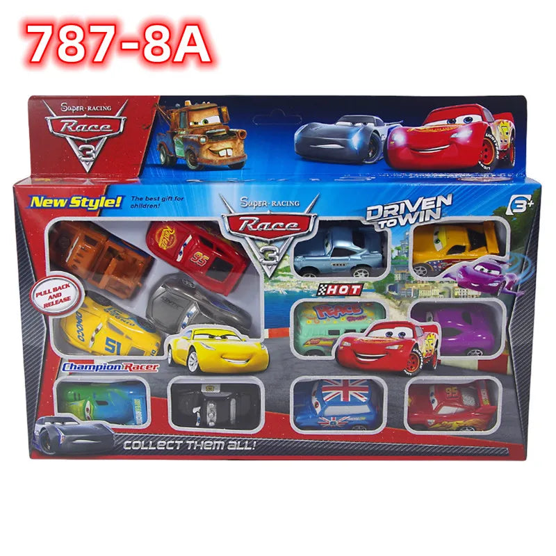 New 12pcs Disney Pixar Cars Back Force Lightning Mcqueen Jackson 6cm Storm Mater Model Car Accompanying Toys Kids Birthday Gifts