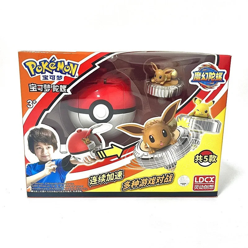 Pokémon Magic Gyro Toy for Children, Pikachu, Charmander, New Combat Rotating Gyro, Poke Ball