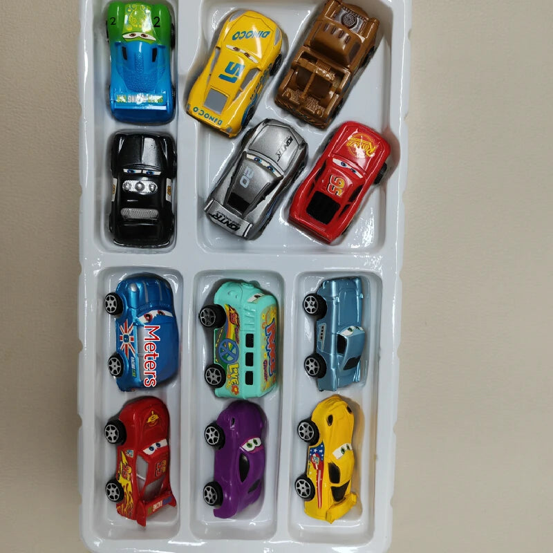 New 12pcs Disney Pixar Cars Back Force Lightning Mcqueen Jackson 6cm Storm Mater Model Car Accompanying Toys Kids Birthday Gifts