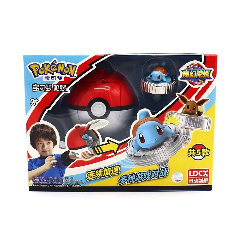 Pokémon Magic Gyro Toy for Children, Pikachu, Charmander, New Combat Rotating Gyro, Poke Ball
